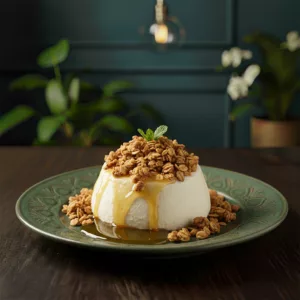 Fromage blanc fermier miel du 11ème granola croustillant maison léger local restaurant La Cour Paris 11