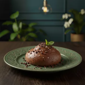 Mousse chocolat noir grand cru fleur de sel éclats fèves cacao torréfiées restaurant La Cour Paris 11