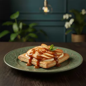 Tarte fine aux pommes caramel beurre salé pâte feuilletée maison restaurant La Cour Paris 11